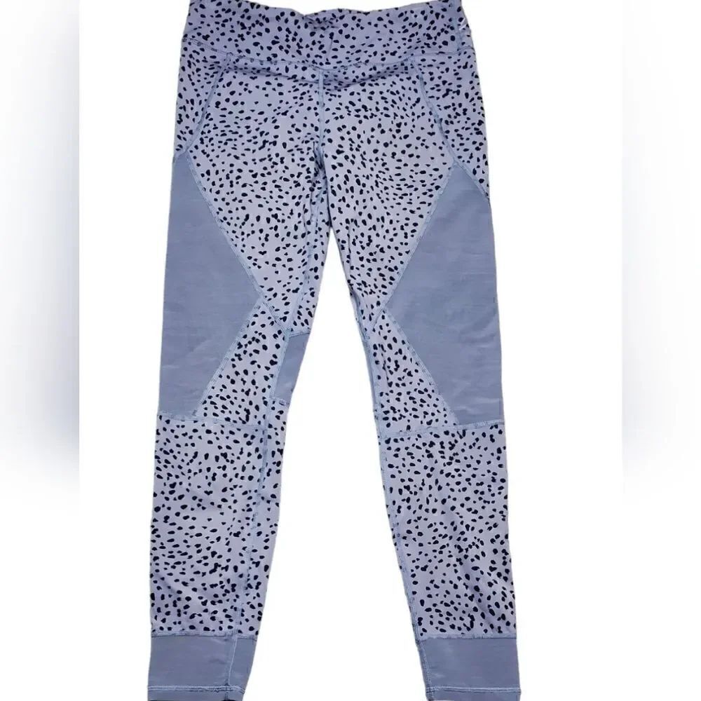 Varley Purple & Black Animal Print 7/8" Leggings